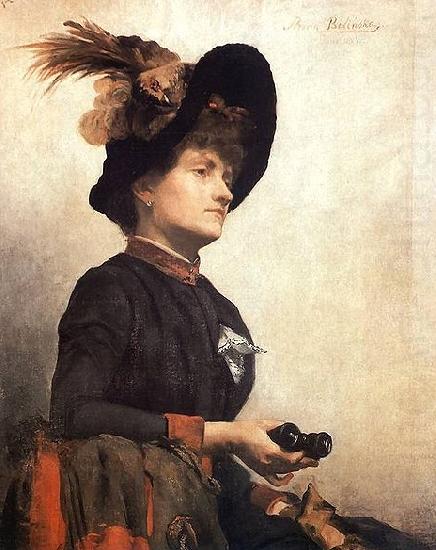 Anna Bilinska-Bohdanowicz Portrait of a lady with binoculars china oil painting image